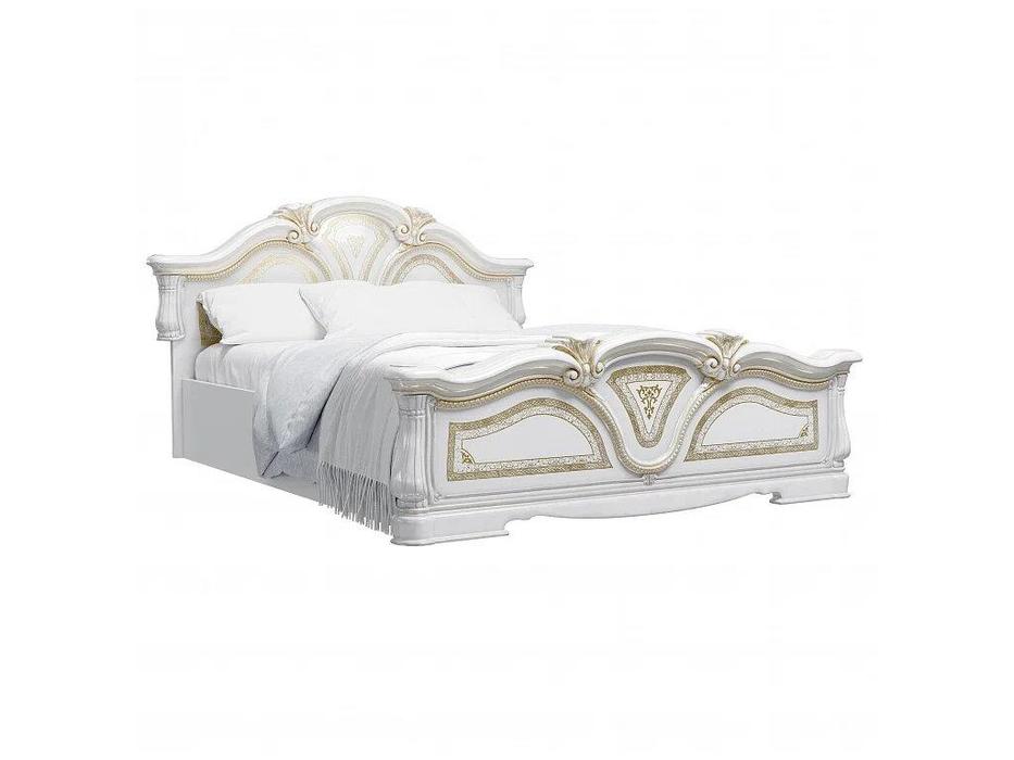 Dia: Грация: кровать двуспальная 160х200 (белый, золото)