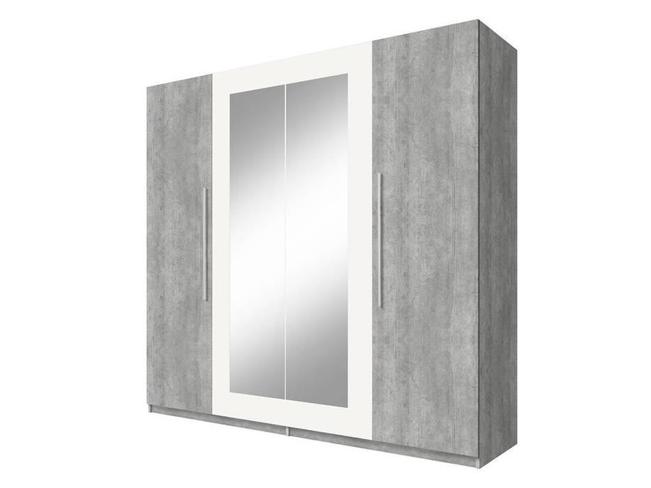 Helvetia: Vera: шкаф 4 дв с зеркалами  (бетон, белый)
