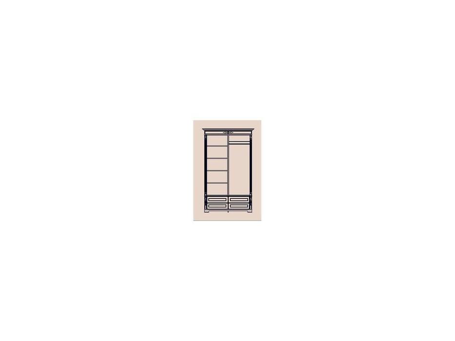 Arco: Decor: шкаф 2-х дверный (белый, коричневая патина)
