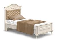 Arco: Прованс: кровать 90х200 с мягким изголовьем (белый, патина)