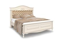 Arco: Прованс: кровать 140х200 с мягким изголовьем (белый, патина)