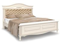 Arco: Прованс: кровать 160х200 с мягким изголовьем (белый, патина)