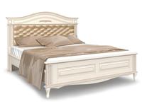 Arco: Прованс: кровать 200х200 с мягким изголовьем (белый, патина)
