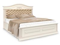 Arco: Прованс: кровать 180х200 с мягким изголовьем и под-м мех-м (белый, патина)