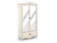 Arco: Прованс: шкаф 2 дверный с зеркалом  (белый, патина)