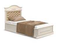Arco: Прованс: кровать 90х200 с мягким изголовьем и под-м мех-м (белый, патина)