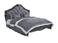 LAtelier Du Meuble: Nocturne: кровать 160х200 с мягким изголовьем (черный со старением, серебро)
