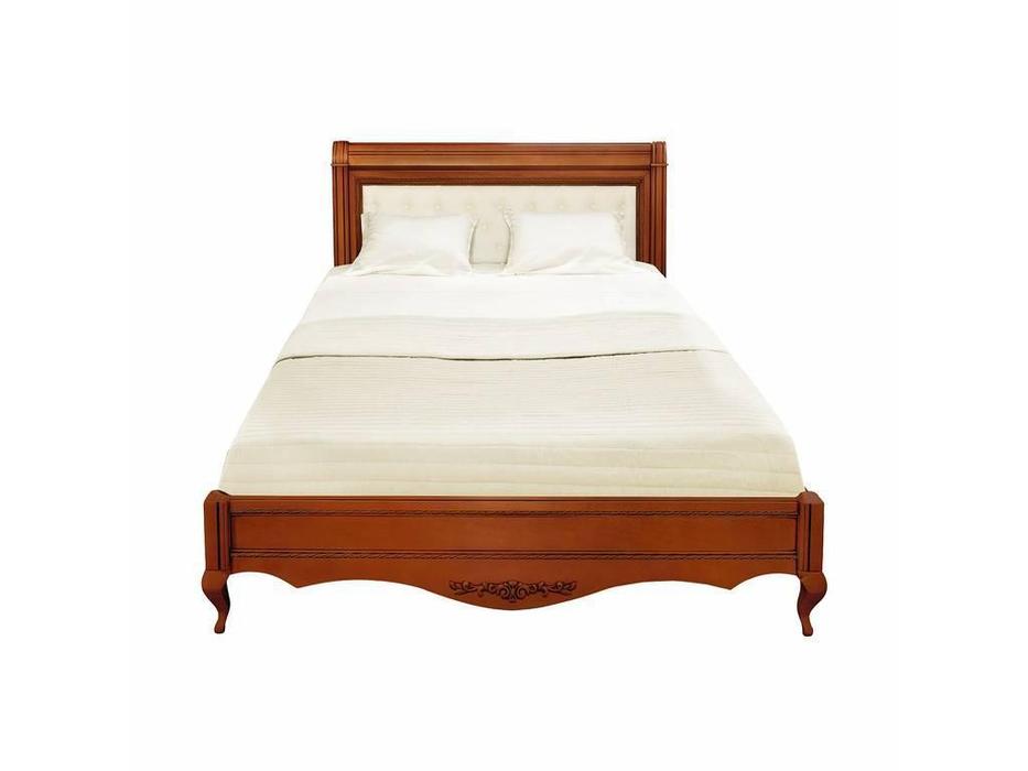 Timber: Неаполь: кровать 160х200 без изн-я с мягкой спинкой  (янтарь)