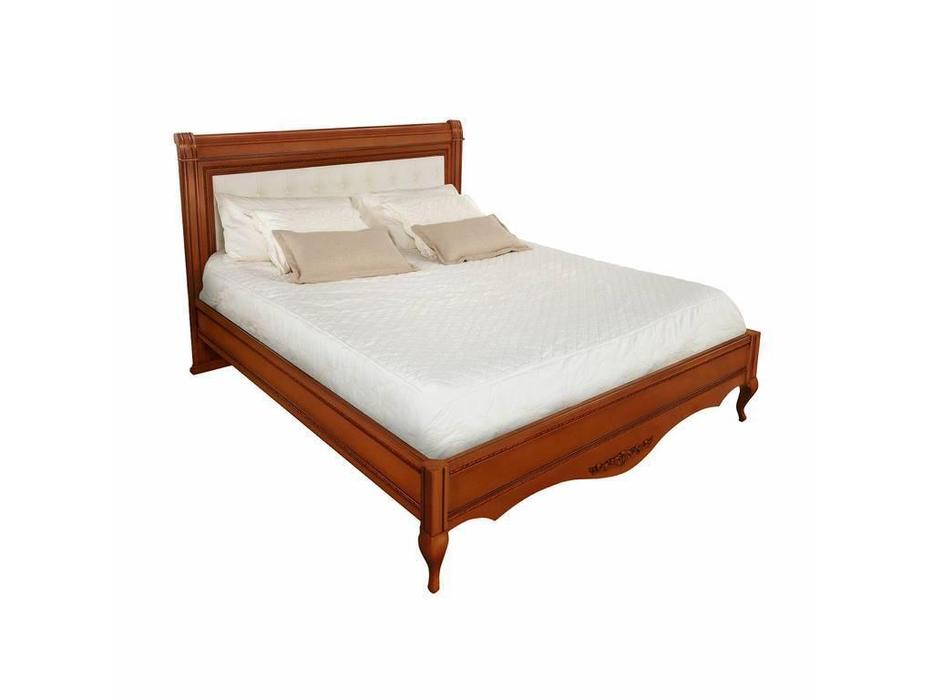 Timber: Неаполь: кровать 160х200 без изн-я с мягкой спинкой  (янтарь)