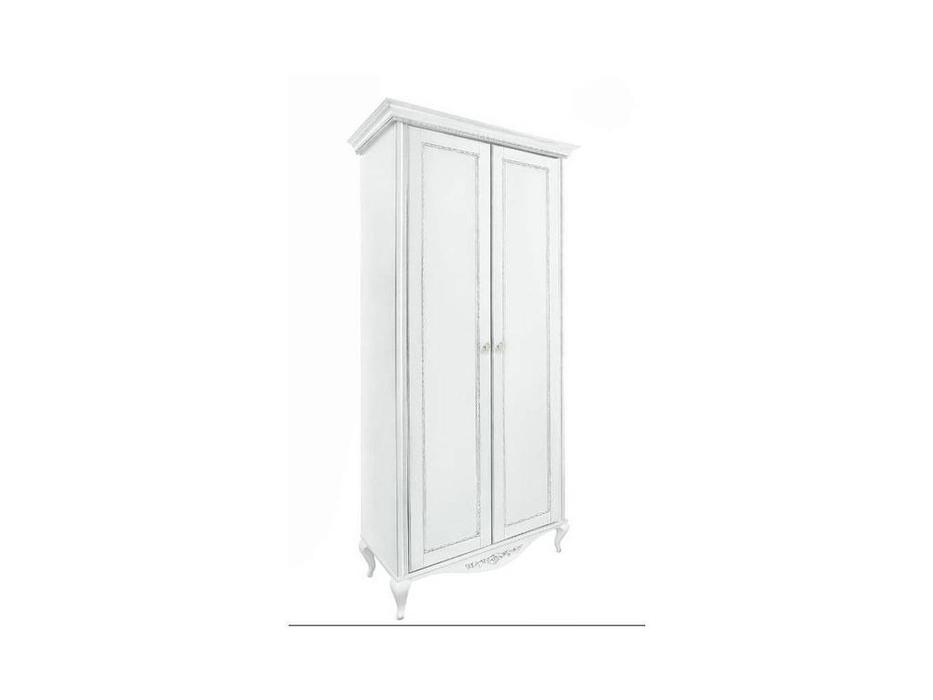 Timber: Неаполь: шкаф 2-х дверный  (белый, серебро)