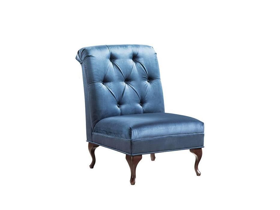 Taranko: Classic: кресло без подлокотников (орех, ткань синий)