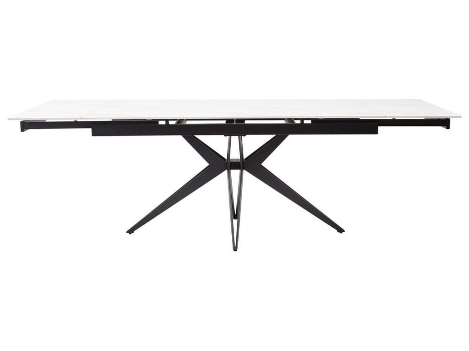 Megapolis: FORIO: стол обеденный раскладной (черный мрамор, черный)