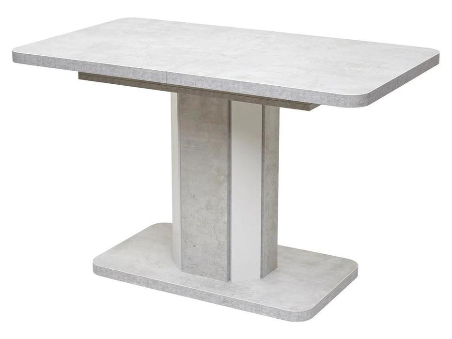 Megapolis: Stork: стол обеденный  120 раскладной (белый бетон)