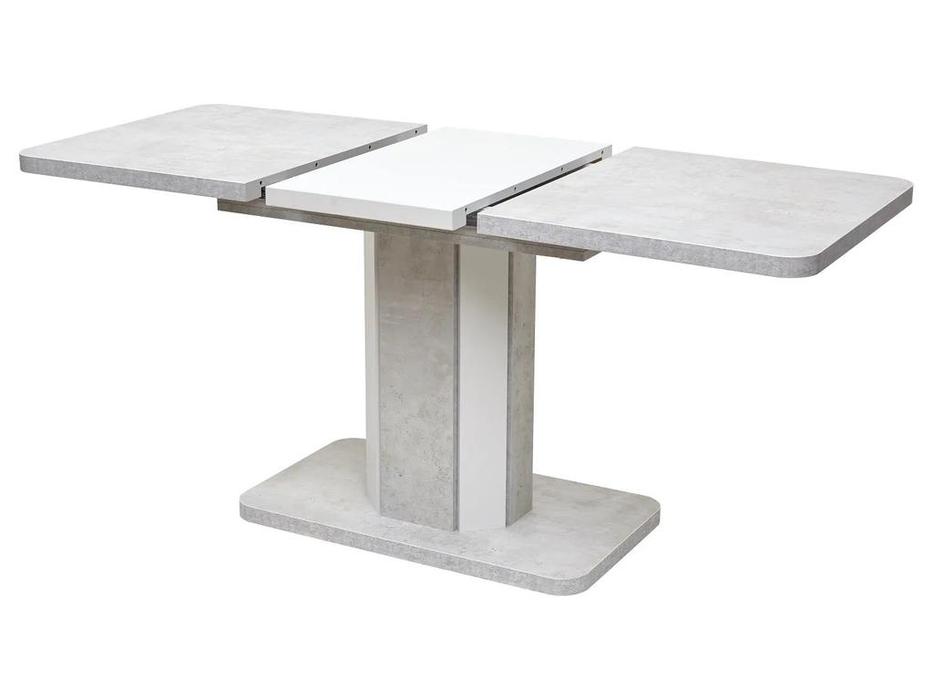Megapolis: Stork: стол обеденный  120 раскладной (белый бетон)