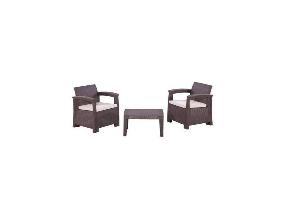 Rattan: Comfort: кресла и столик  Comfort 3 (венге)