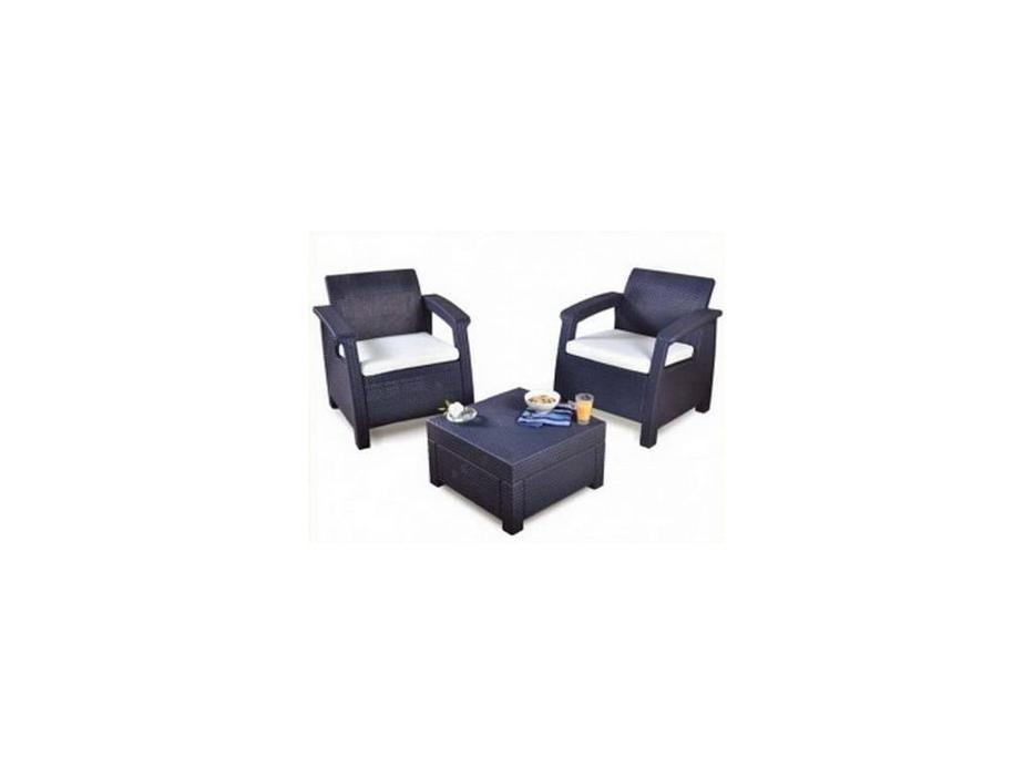 Keter: Corfu: два кресла и столик  Corfu weekend (коричневый)
