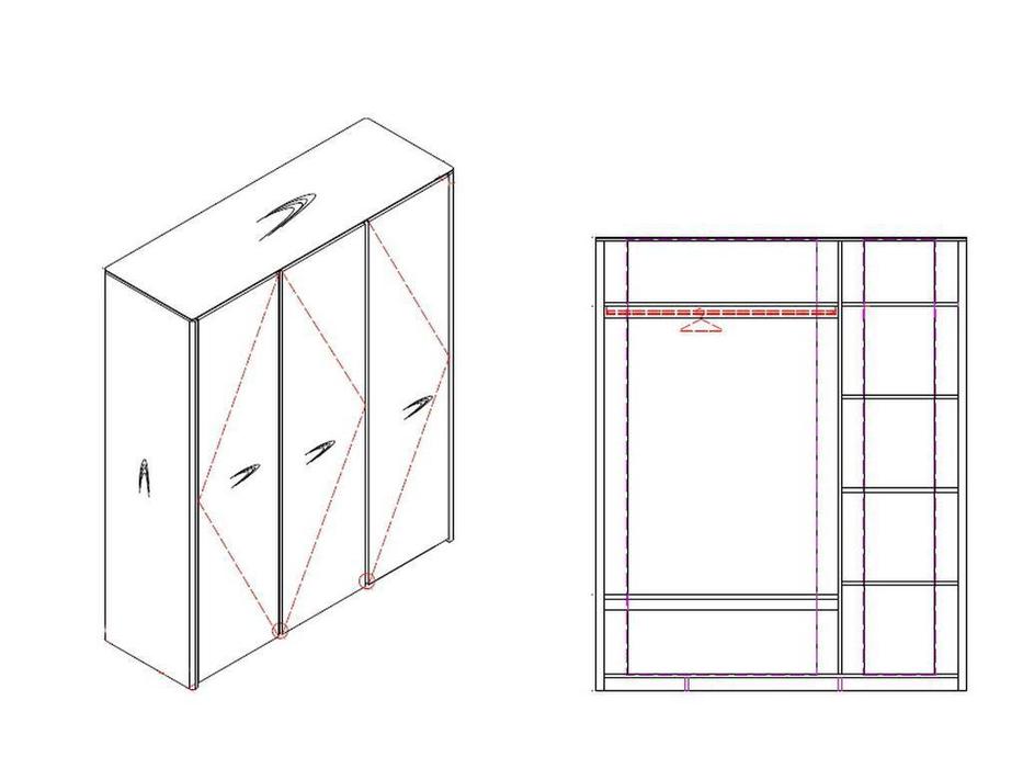 Mod Interiors: Paterna: шкаф 3 дверный  (дуб)