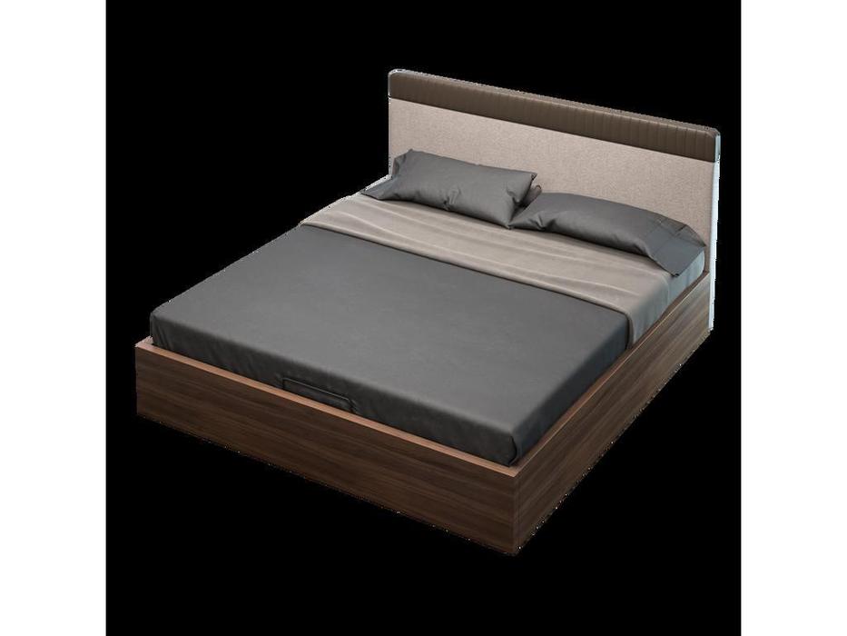 Mod Interiors: Menorca: кровать 180х200 c подъемным механизмом  (орех, серый)