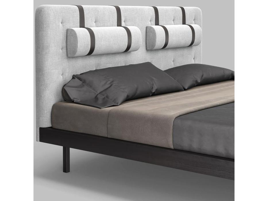 Mod Interiors: Marbella: кровать 160х200  (орех W, серая рогожка)