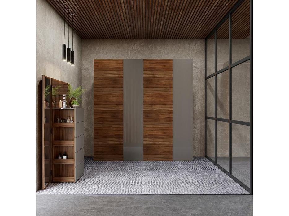 Mod Interiors: Avila: шкаф 4 дверный  (орех, серый)