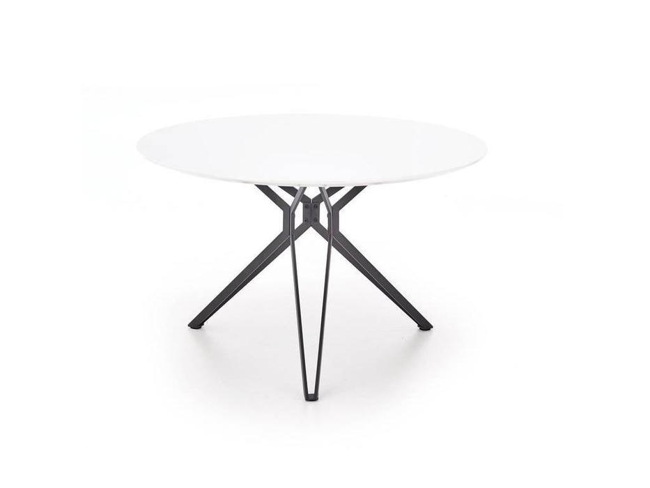 Halmar: Pixel: стол обеденный круглый (белый лак)