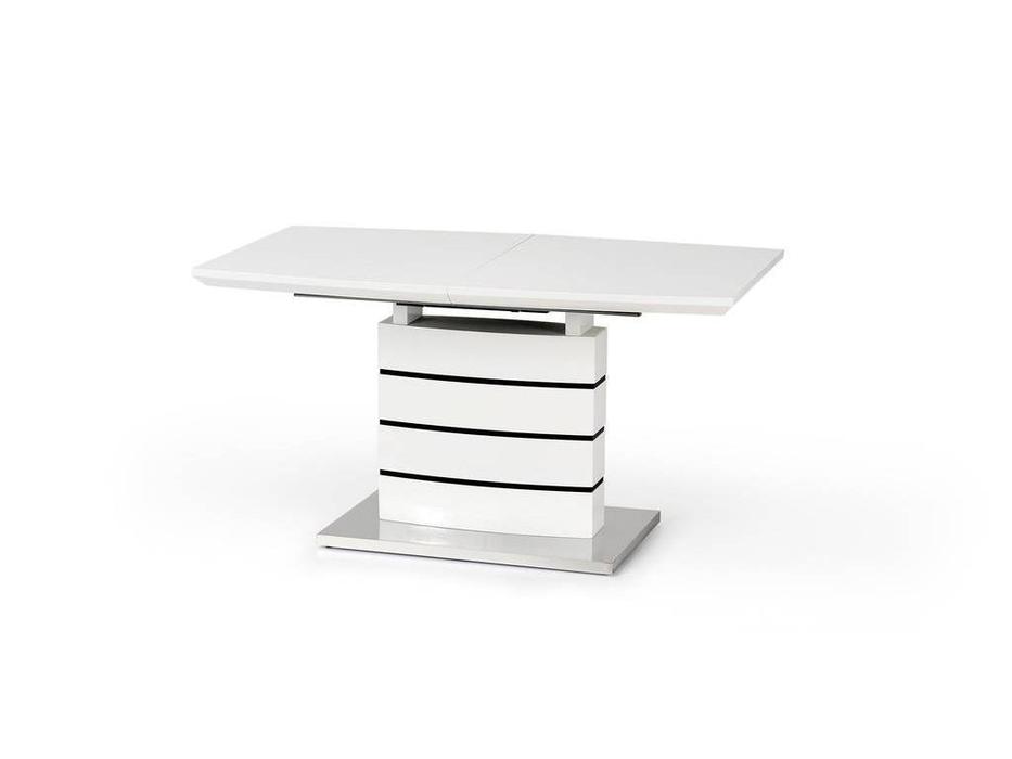 Halmar: Nord: стол обеденный раскладной (бело-черный)
