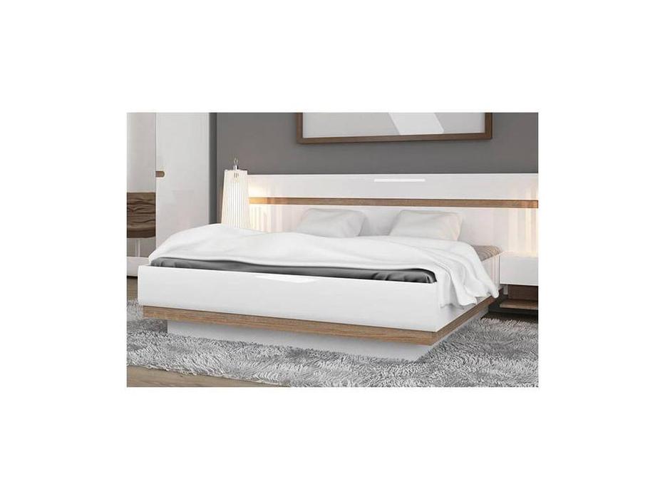 Anrex: Linate: кровать с подъемным механизмом 160х200 (белый, сонома)