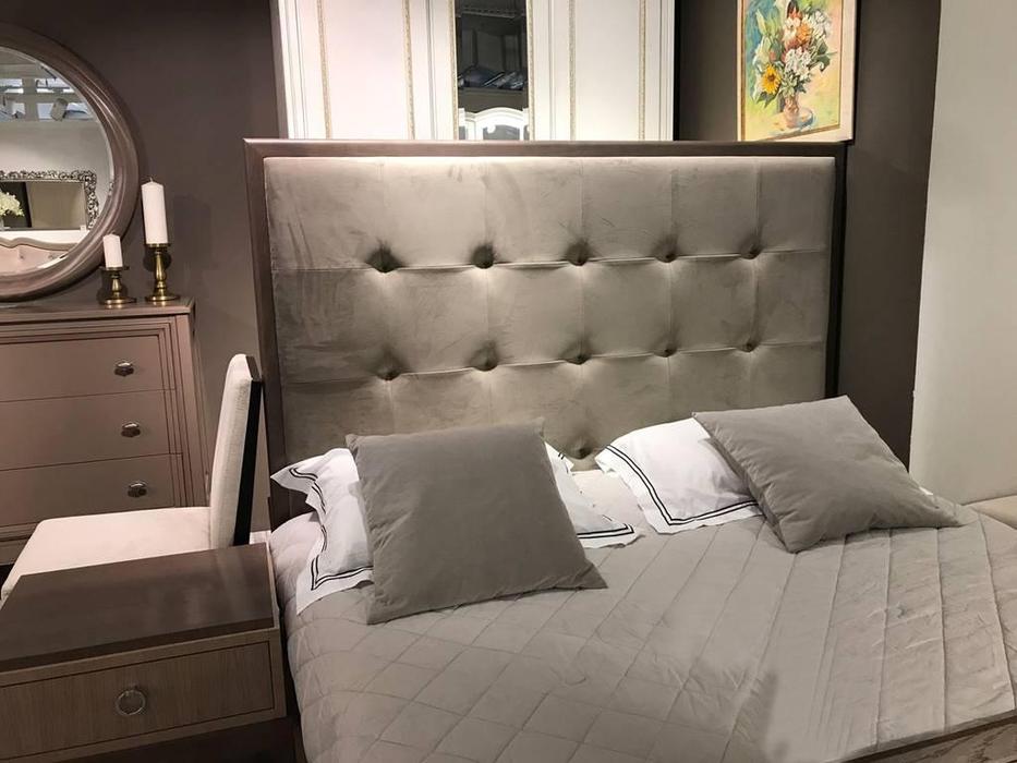 RFS: Монте-Карло: кровать 160х200 с мягким изголовьем (дуб медовый, серо коричневый)