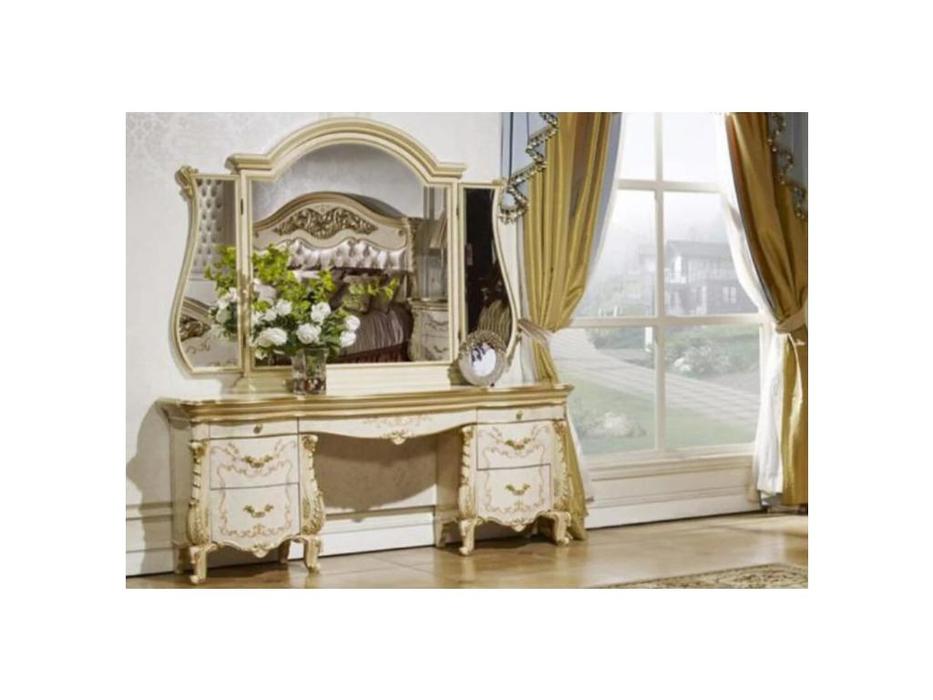 FurnitureCo: Вивальди: стол туалетный с зеркалом (слоновая кость)