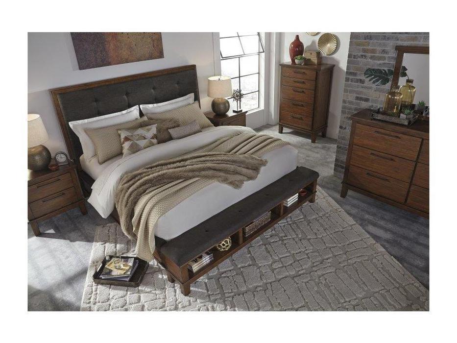 Ashley: Ralene: кровать 193х203  (коричневый)
