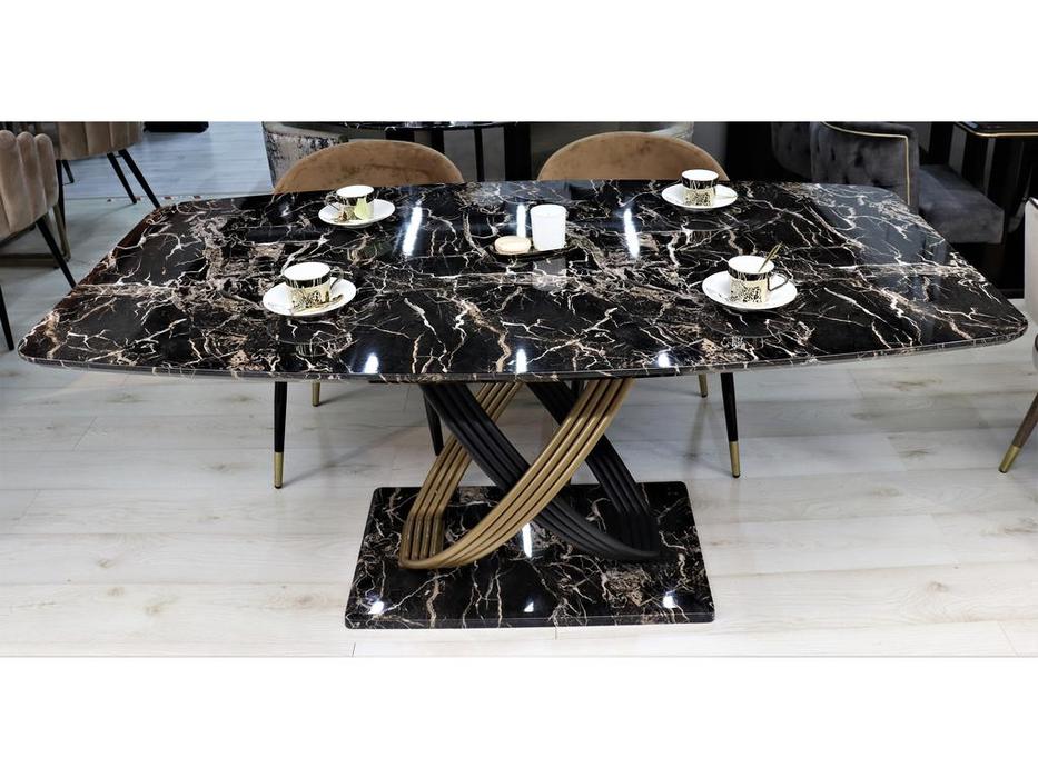 Linhai Lanzhu: Сфера: стол обеденный  (черный мрамор)