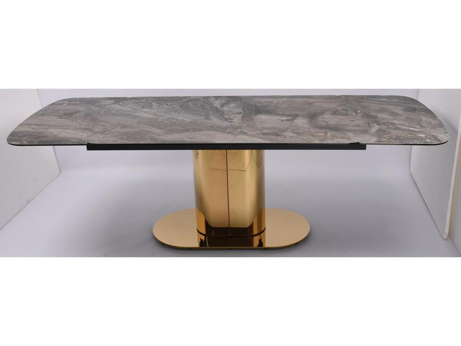 Linhai Lanzhu: Моника: стол обеденный раскладной  (серый мрамор, золото)
