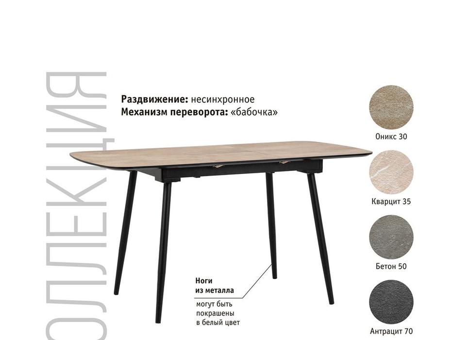 Кастор: Честер-ОВ: стол обеденный раскладной (черный)