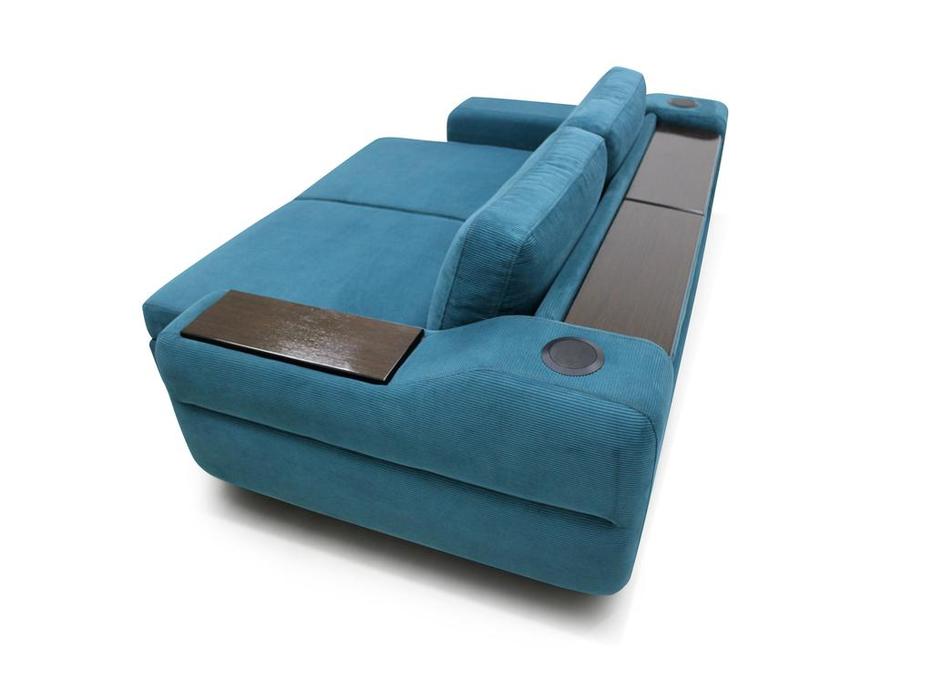 SofTime: Марко: диван 3 местный раскладной с накладкой и баром (синий)