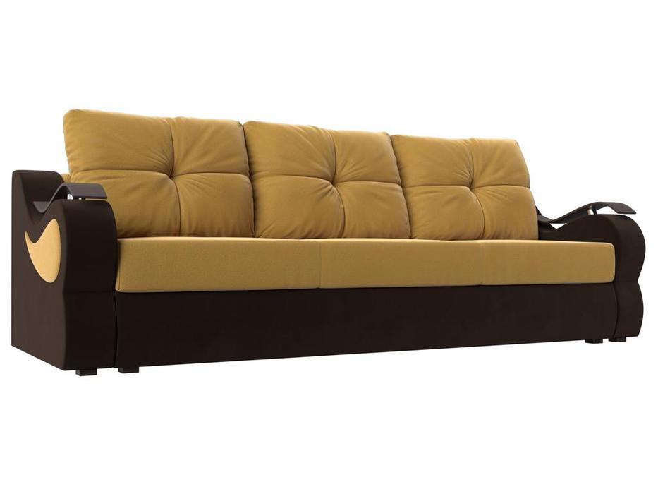 Лига Диванов: Меркурий: диван 3-х местный (желтый/коричневый)