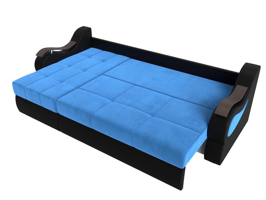 Лига Диванов: Меркурий: диван угловой (голубой/черный)