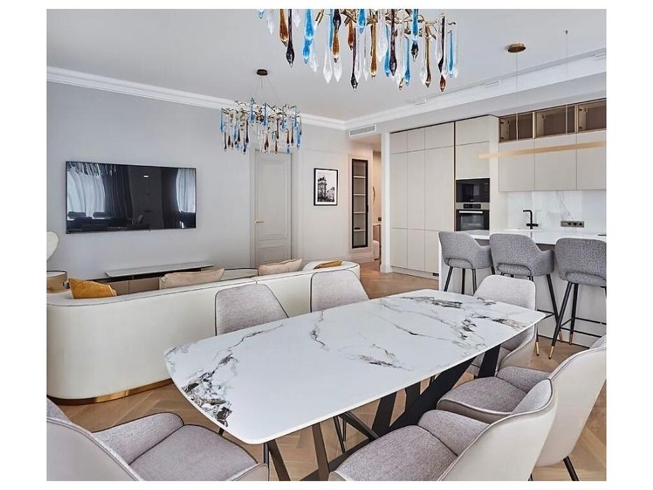 STG: Scorpio Marble B5809: стол обеденный 220 нераскладной (белый, черный)