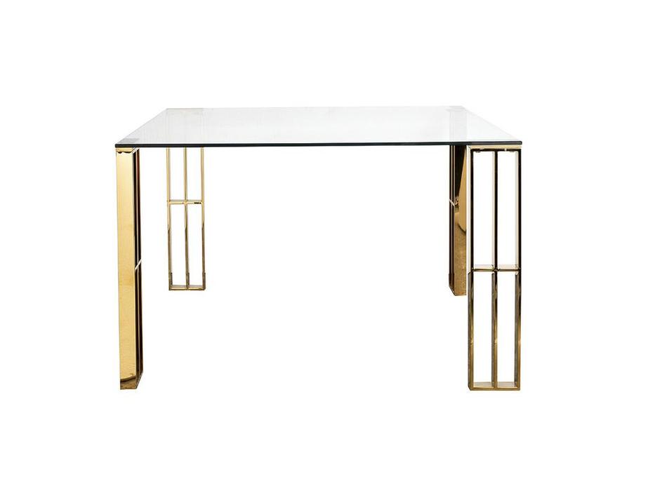 Garda Decor: стол обеденный  нераздвижной (стекло с золотом)