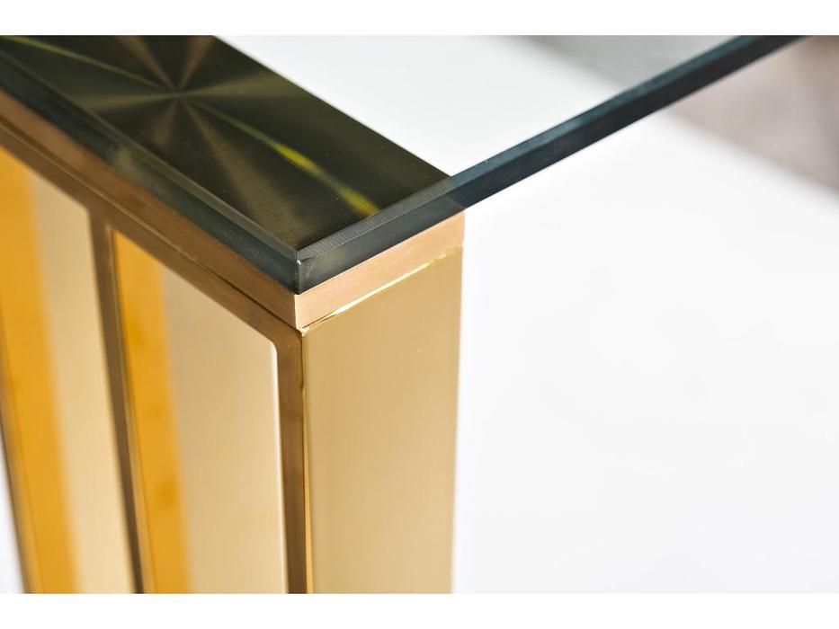 Garda Decor: стол обеденный  нераздвижной (стекло с золотом)
