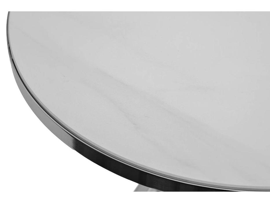 Garda Decor: стол журнальный  мраморный круглый (серебро)