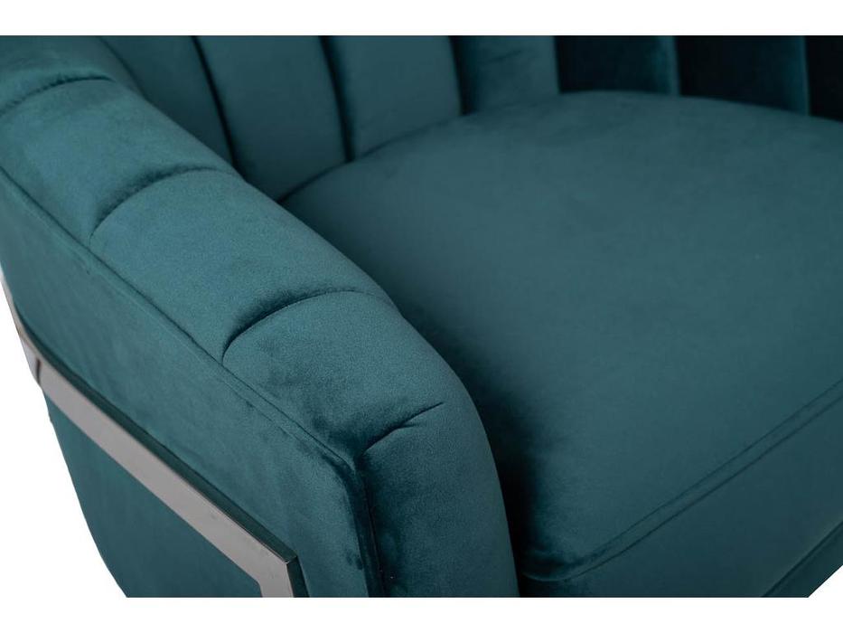 Garda Decor: GD: кресло  велюровое (сине-зеленый)