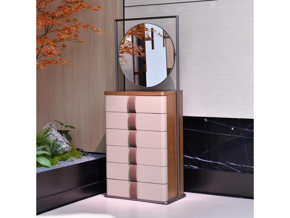 STG: Yang Chest of Drawers: комод с 6 ящиками и зеркалом (бежевый)