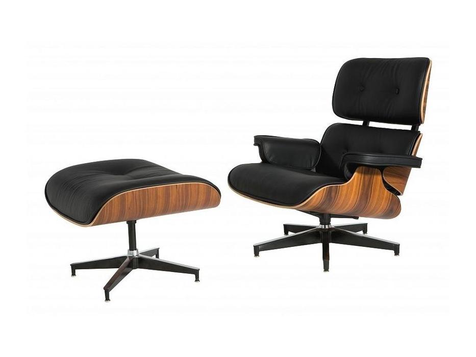 STG: Eames Lounge: кресло с оттоманкой  (чёрный)