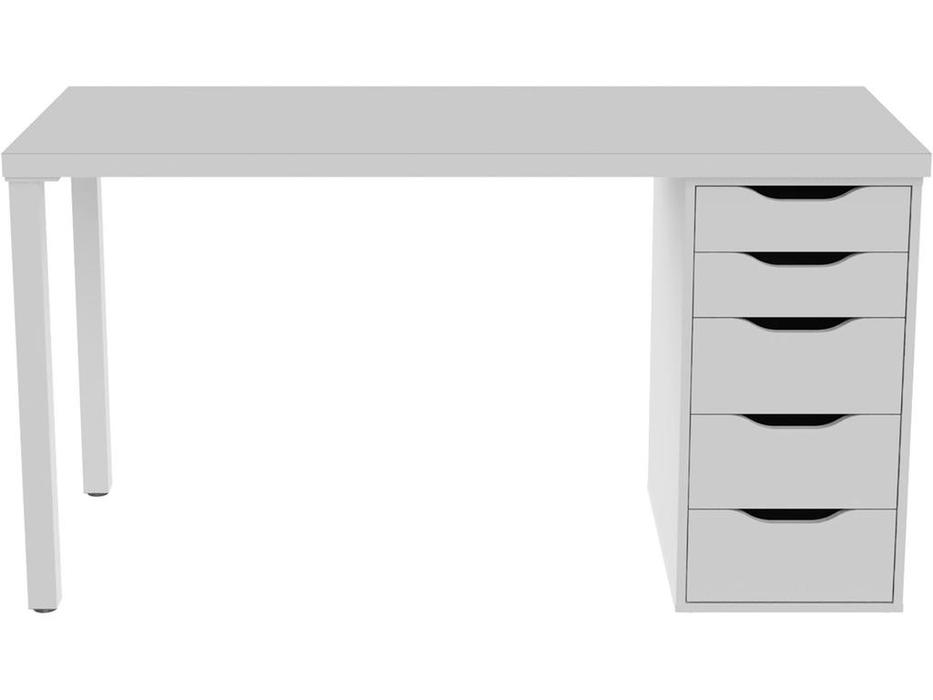 SweSt: Ингар: стол письменный  с ящиками (белый)