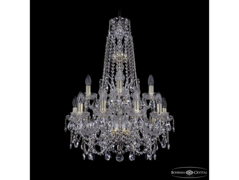Bohemia Ivele Crystal: 1411/10+5/195/XL-80/2d G: люстра хрустальная (прозрачный)
