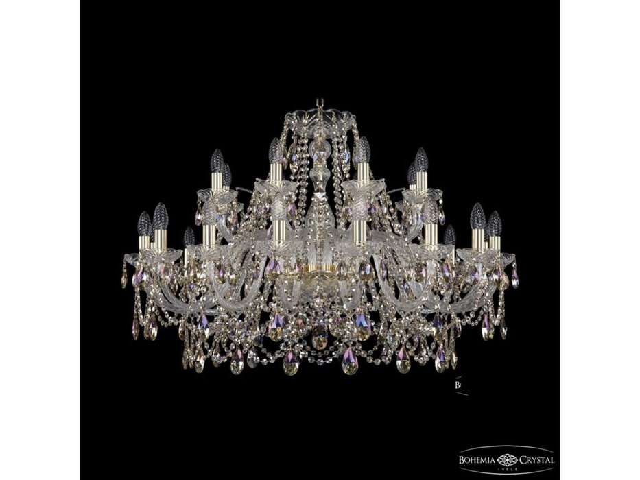 Bohemia Ivele Crystal: 1411/16+8/360 G R801: люстра хрустальная (прозрачный)