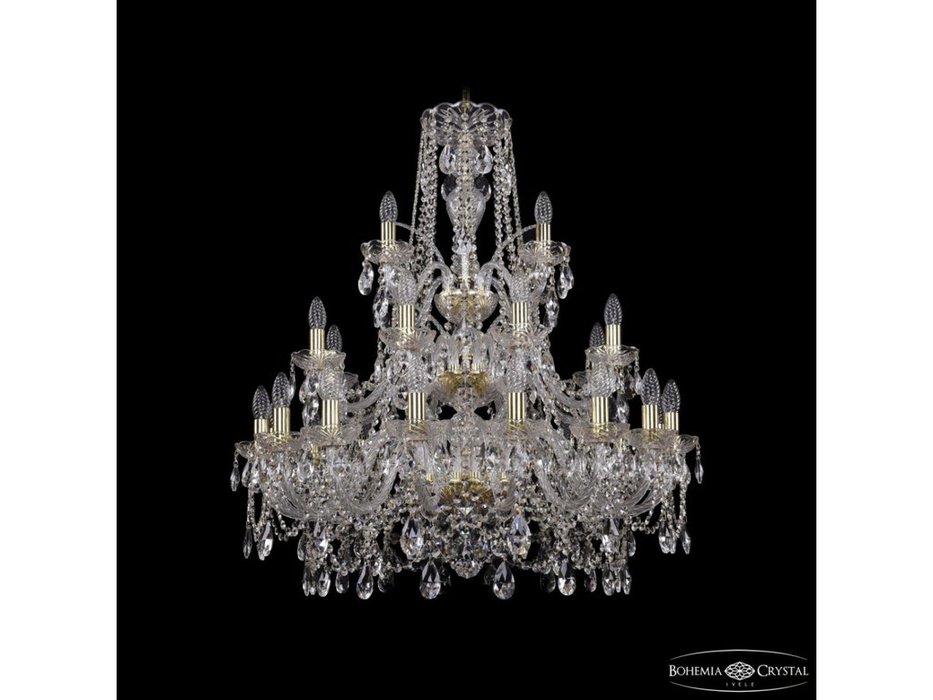 Bohemia Ivele Crystal: 1411/16+8+4/300/3d G: люстра хрустальная (прозрачный)